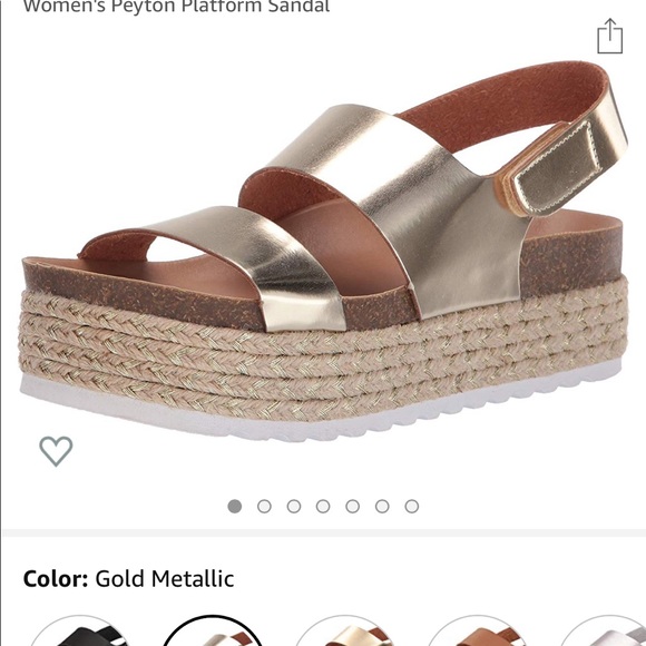 Gold Platform Sandals - Picture 1 of 4